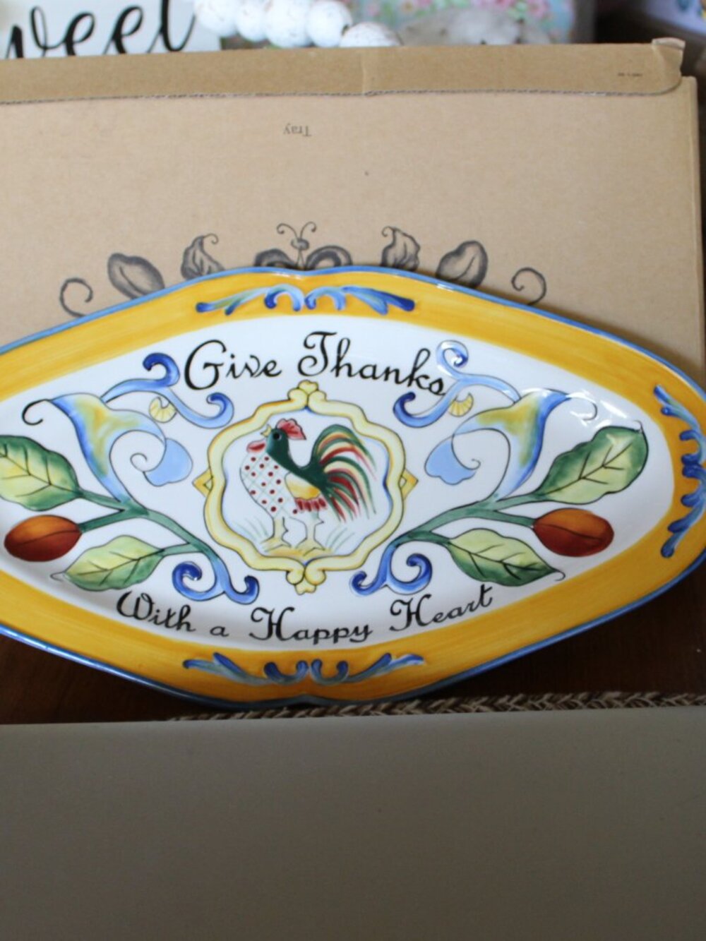 NIB, Fitz and Floyd" Give Thanks" Tray   Darling!